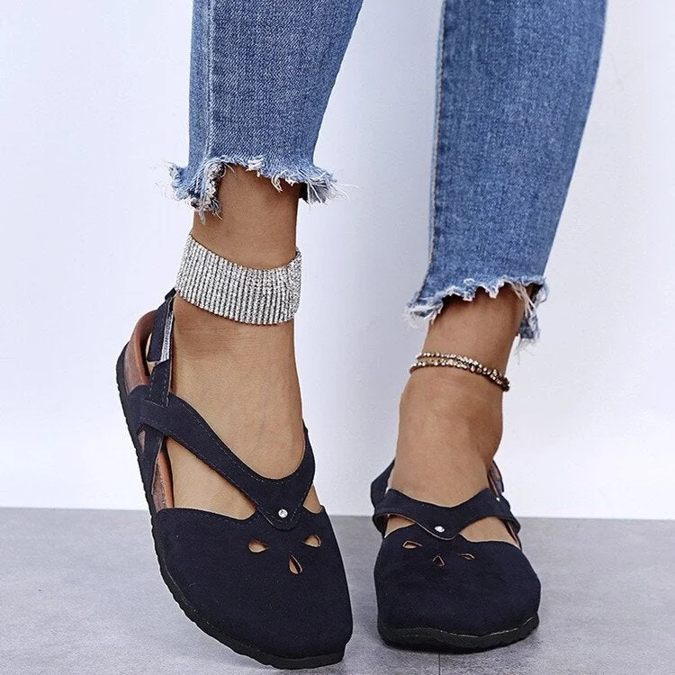 Wow!! | Suede Leather Slip-On Soft Footbed Sandals