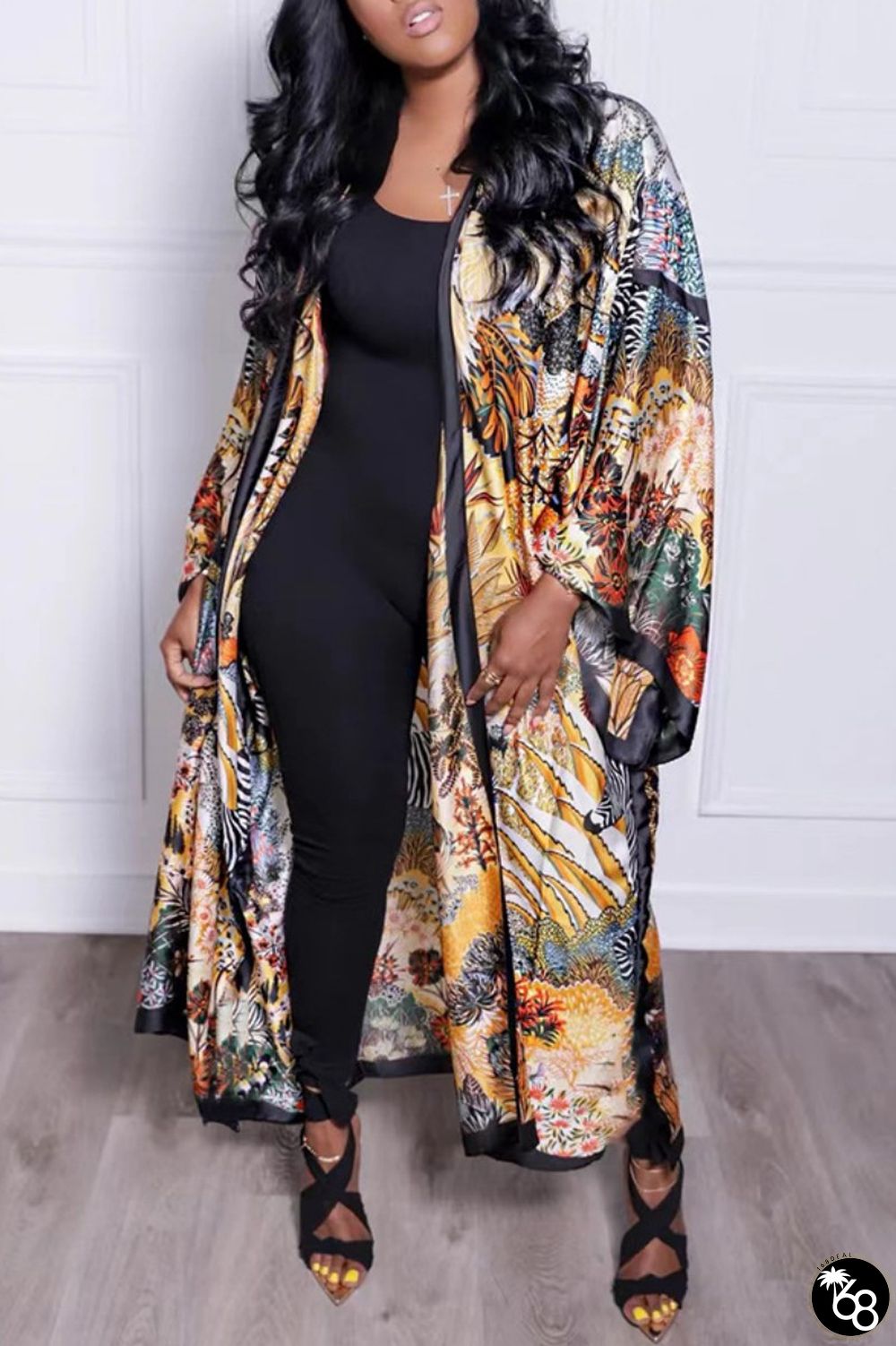 Multicolor Casual Print Cardigan Outerwear | 168DEAL