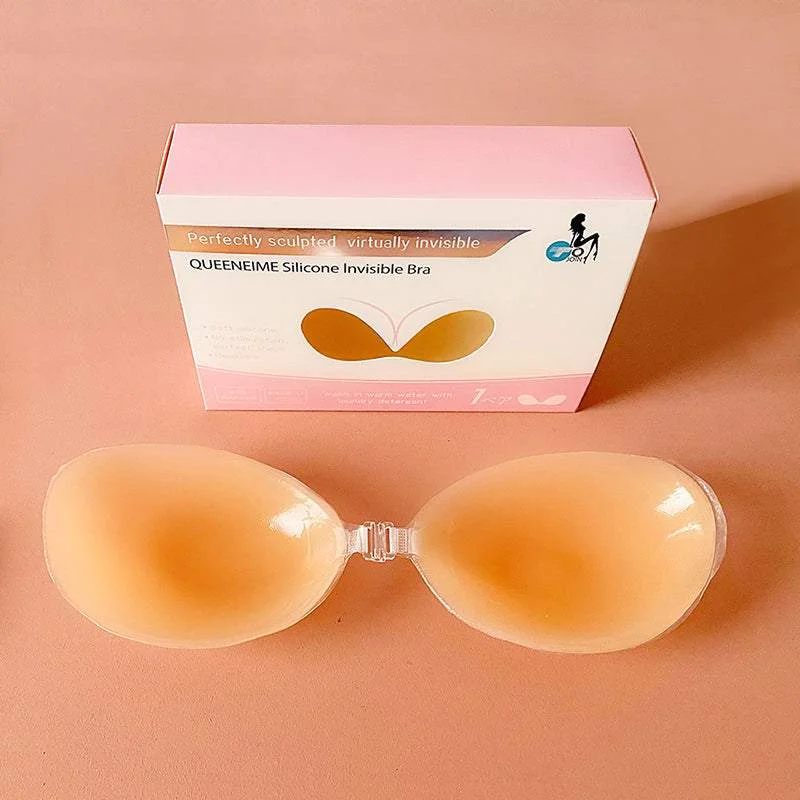 Silicone bra, gather and pull bra, wedding dress strapless invisible bra