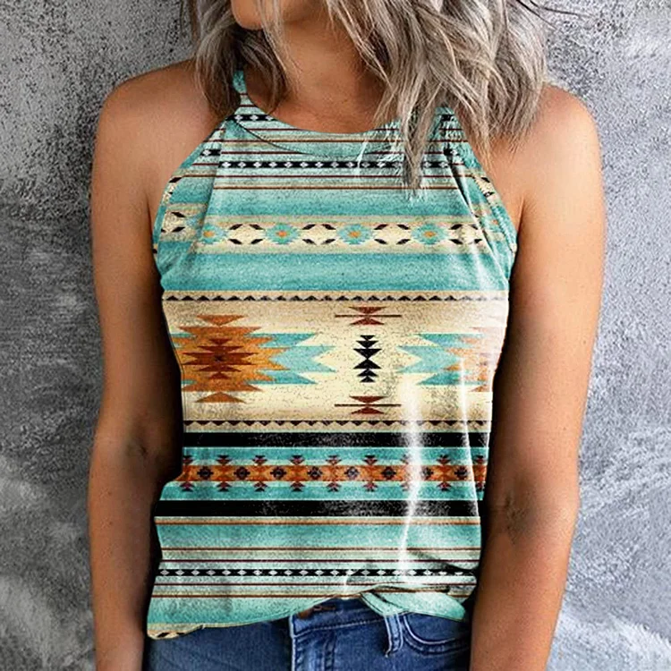 Sleeveless Loose Small Suspender Printed Vest T-shirt