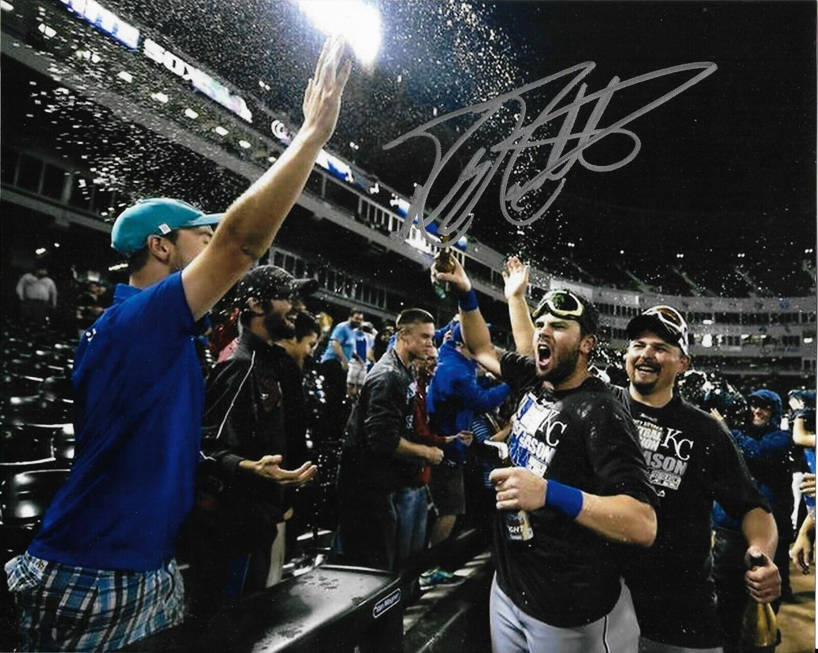 MIKE MOUSTAKAS signed auto WORLD SERIES KANSAS CITY ROYALS 8X10 Photo Poster painting w/ COA