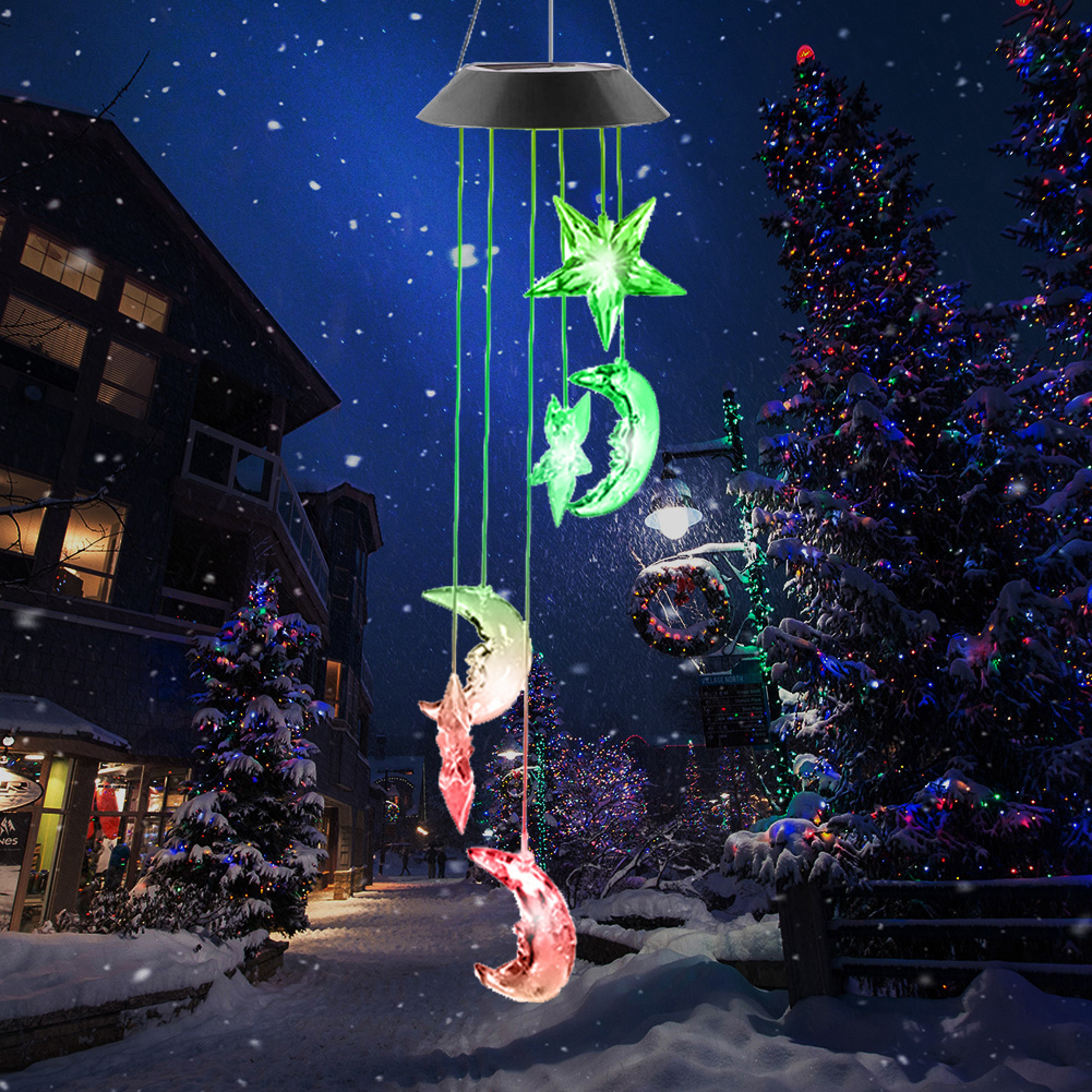 

Solar Color Changing Star Moon-Wine Chimes Light, 501 Original