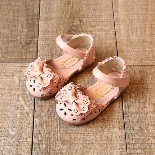 2019 Baby Summer Shoes Newborn Baby Girl Soft Sole Crib Shoes Cute Bowknot Lace Hollow Out Breathable Slippers Sandals 3-8T