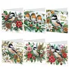 6Pcs DIY Christmas Bird New Creative Diamond Greeting Card