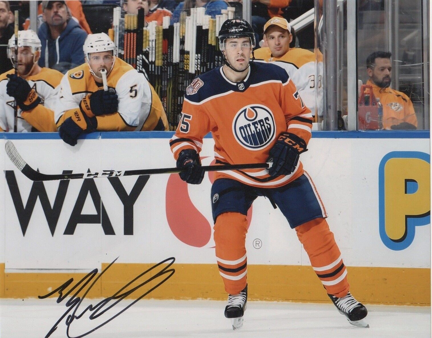 Edmonton Oilers Evan Bouchard Autographed Signed 8x10 NHL Photo Poster painting COA #2