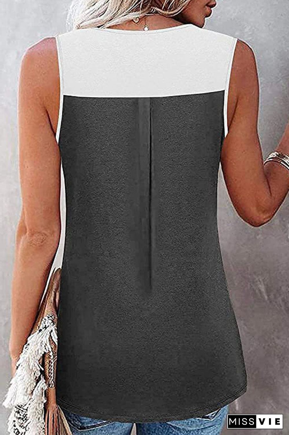 Fashion Casual Solid Split Joint V Neck Tops(7 colors)