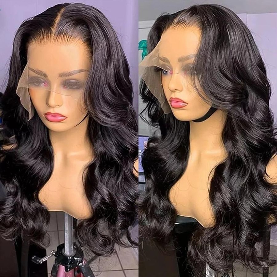 Cheap 13X4 Hd Lace Frontal Wig Pre Plucked Body Wave Lace Front Wig 250 Density Brazilian Lace Closure Wig Human Hair Wigs Remy US Mall Lifes
