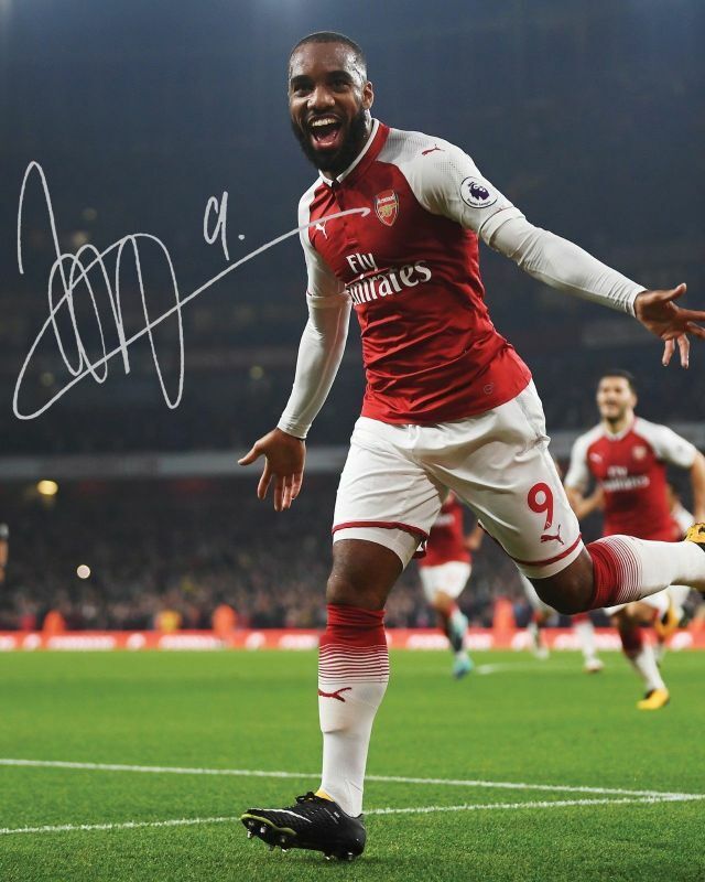 Alexandre Lacazette - Arsenal Autograph Signed Photo Poster painting Print