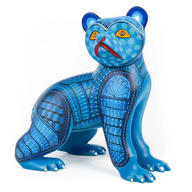 Blue Bear - Oaxacan Alebrije Wood Carving