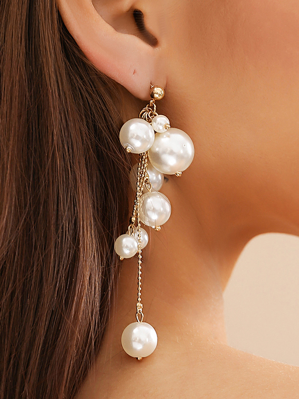 Pearl Tmitation Tassel Earrings