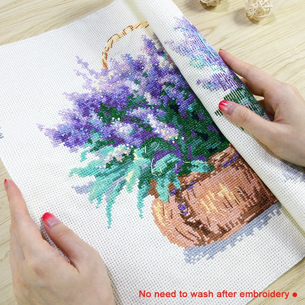 Full Embroidery Eco Cotton Thread 11ct Counted Cute Girl Cross Stitch 40x50cm 0613