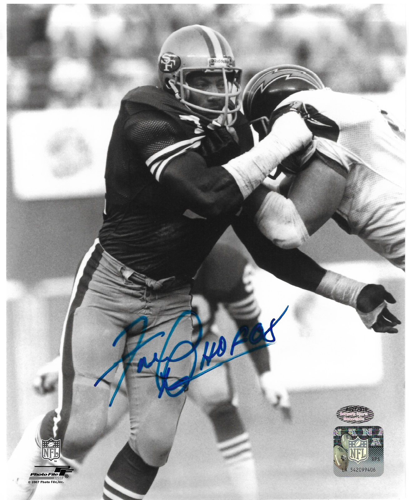 Fred Dean Autographed 8x10 Action Football Photo Poster painting San Francisco 49ers Chargers