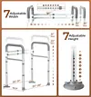 Soundfuse Toilet Safety Rails for Seniors, Adjustable Toilet Handles for Elderly and Disabled, Foldable Handicap Toilet Safety Frame Fit Any Toilets (350 LB)
