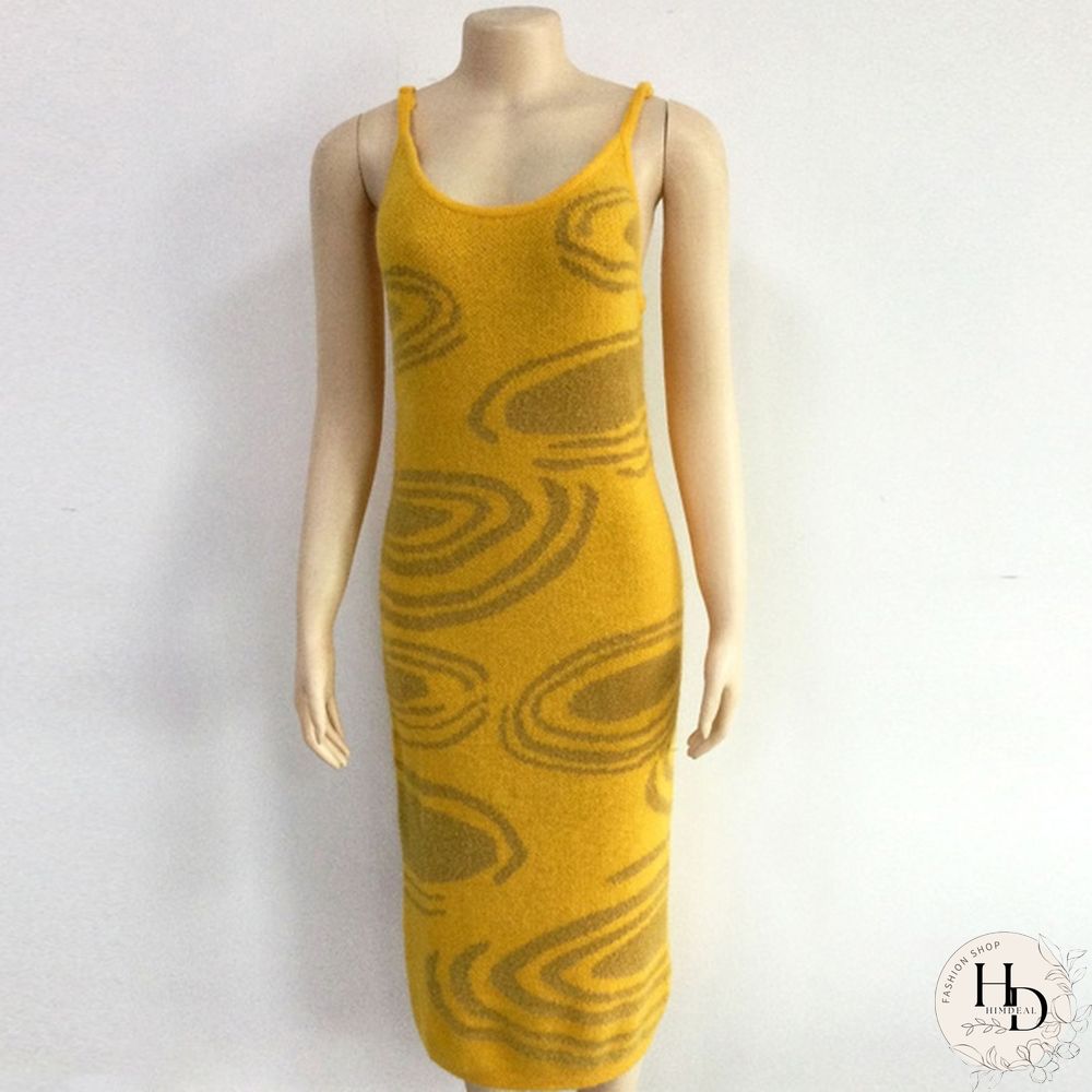 Dress Women Summer Sleeveless Strap Dress Female Print Sundress