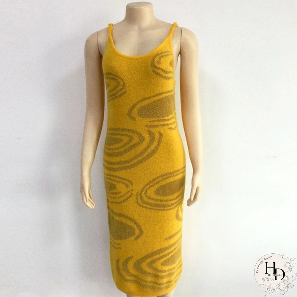 Dress Women Summer Sleeveless Strap Dress Female Print Sundress