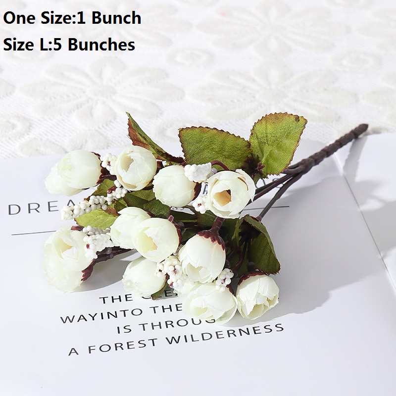 1 Bunch / 5 Bunches Mini Artificial Rose Flowers Fake Rose Bud Bouquets Flowers Crafts for Party Wedding Valentine's Day Home Decor