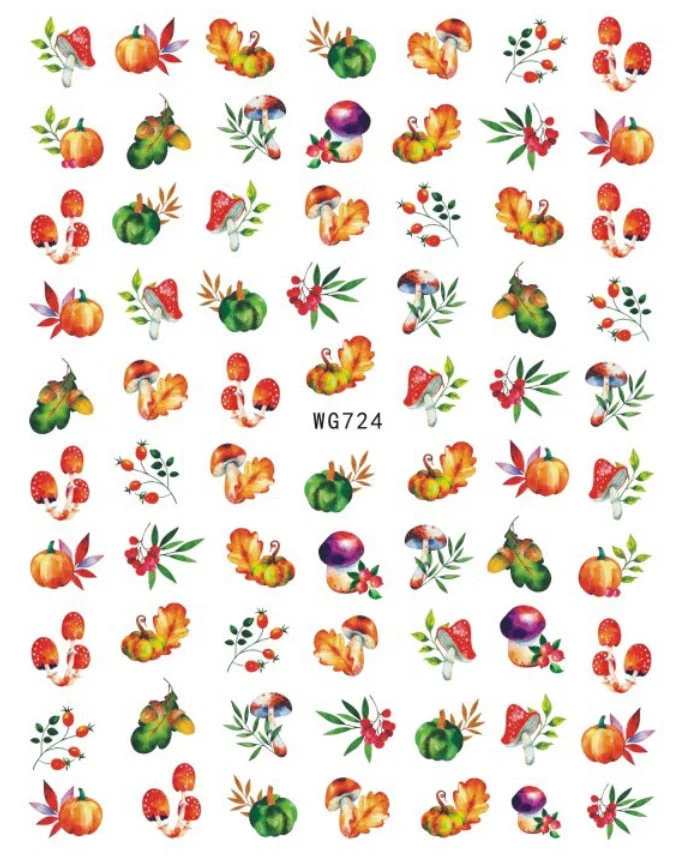 1PC Fall Leaf Flowers Line 3D Nail Sticker Mape Leaves Waves Pattern Decals Slider DIY Nail Art Decoration Wraps For Manicures-Nail Inspo