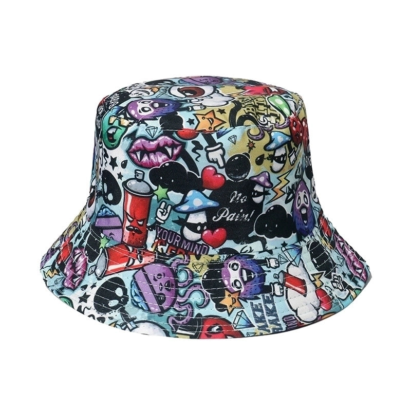 Unisex Minimalist Skull Sewing Flat Eaves Bucket Hat