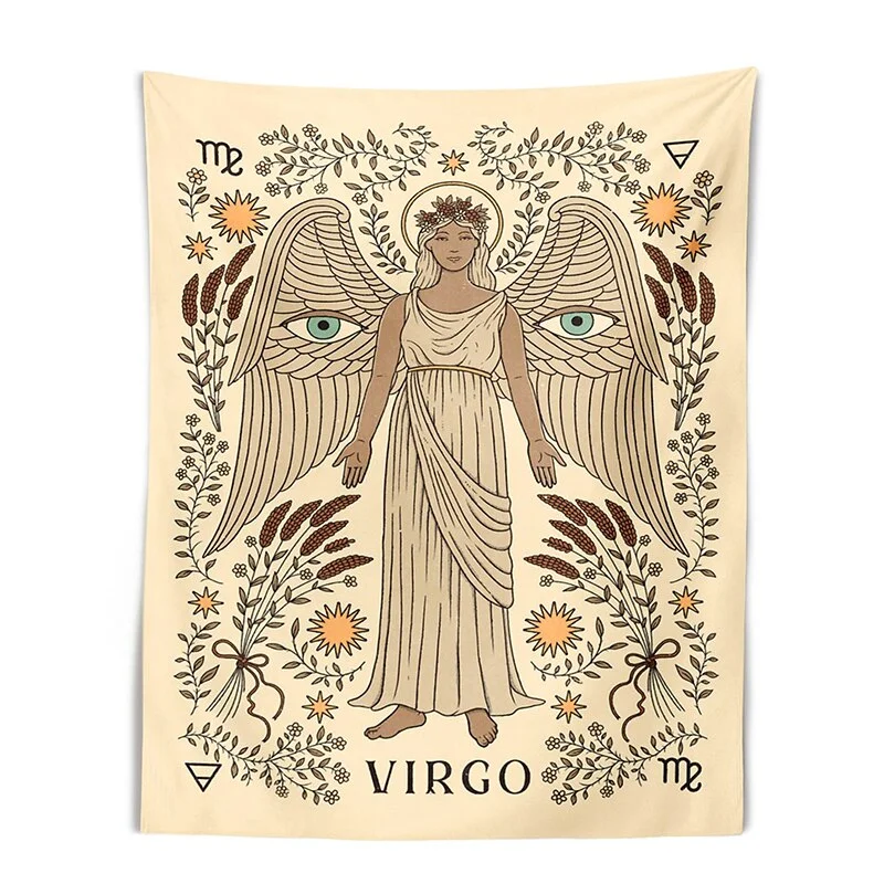 Constellation Tarot Tapestry Boho Tapestry Tarot Card Tapestry Wall Hanging Trippy Divination Beach Mat Sun Moon Wall Decor