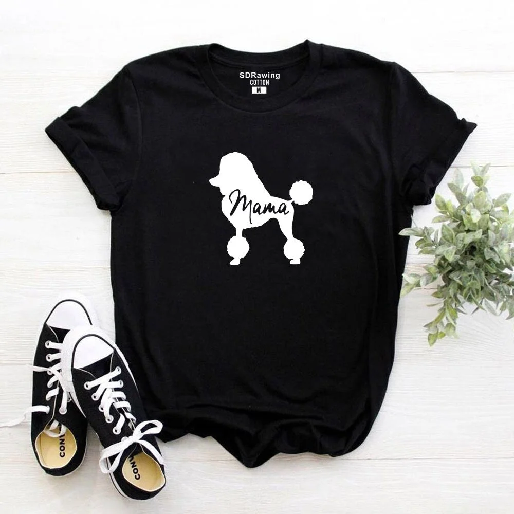 Dog Mom Shirt Poodle Gifts For Dog Owner Mothers Day T Shirt Pet Lover tops Dog Lover Mommy Clothes Animal Lover Ladies Tees