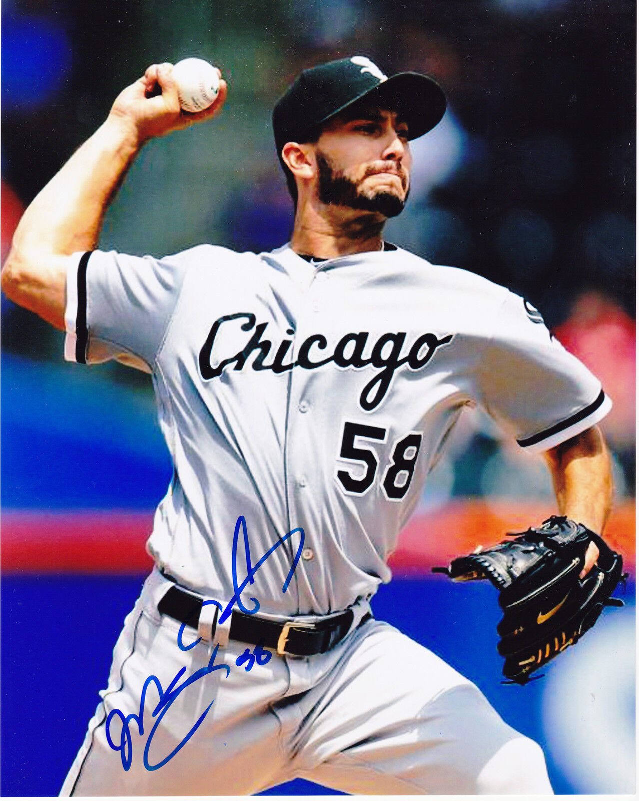 MIGUEL GONZALEZ CHICAGO WHITE SOX ACTION SIGNED 8x10