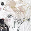 Sexy Mesh Embroidered Satin Strap Low Waist Transparent Briefs