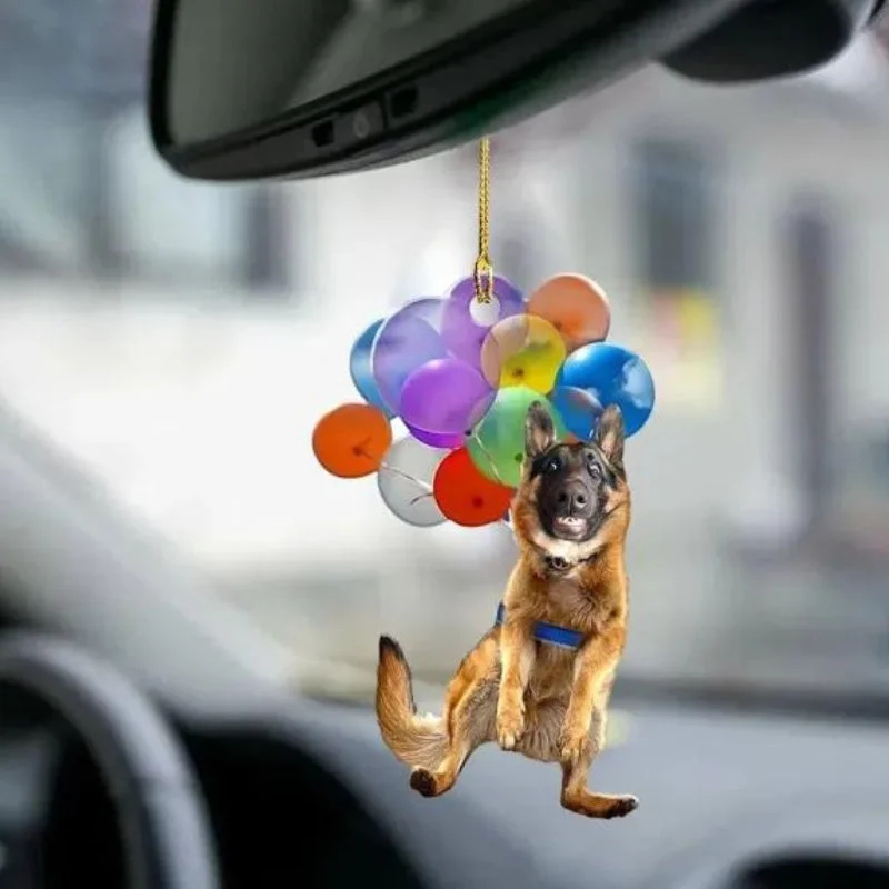VigorDaily German Shepherd Fly With Bubbles Car Hanging Ornament BC016