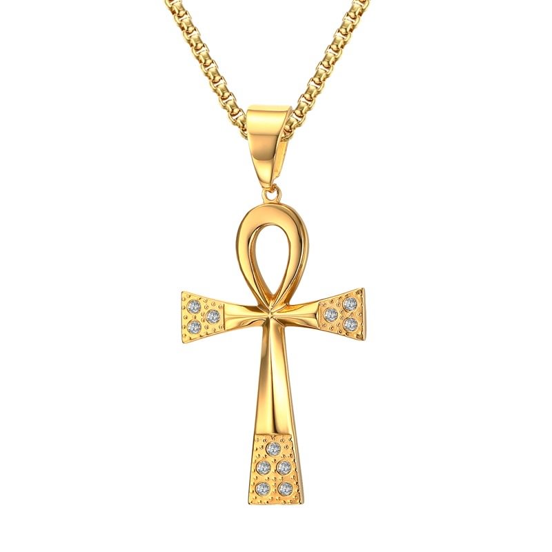 Coptic Ankh Cross Religious Pendant Necklace-VESSFUL