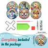 (US Local)6pcs Dog DIY Diamond Painting Coasters Kits with Holder Craft Kit