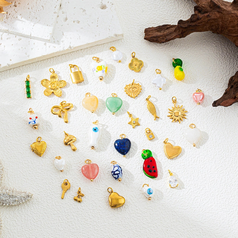 1 Piece 14*18MM 304 Stainless Steel Zircon Geometric Polished Pendant Jewelry Accessories