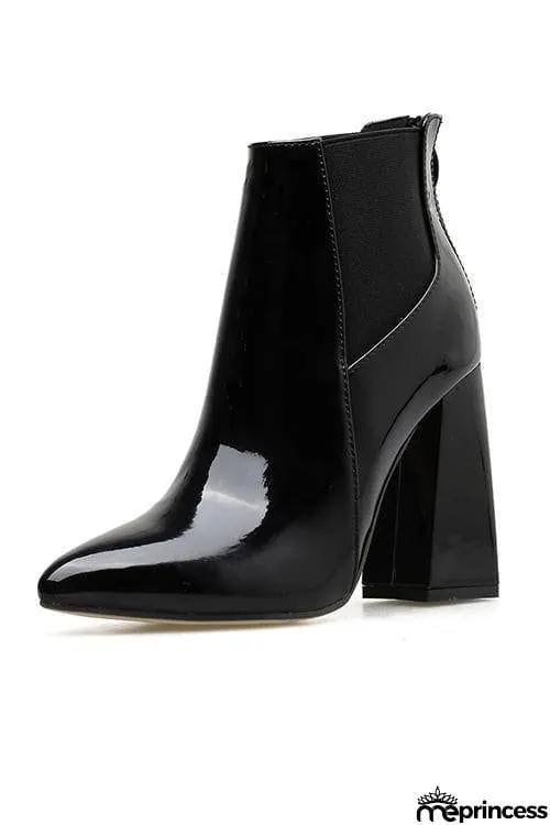 Patent PU High Heels Ankle Boots