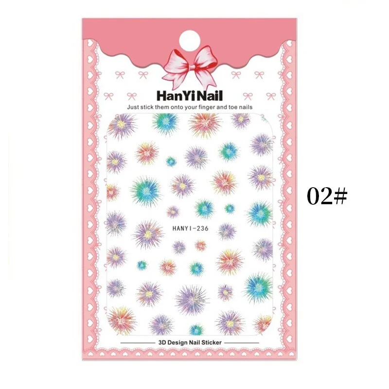 3D Charms Flowers Leaf Nail Art Stickers Watercolor Abstract Floral Nail Decal Sliders Manicures Nail Art Decorations For Autumn