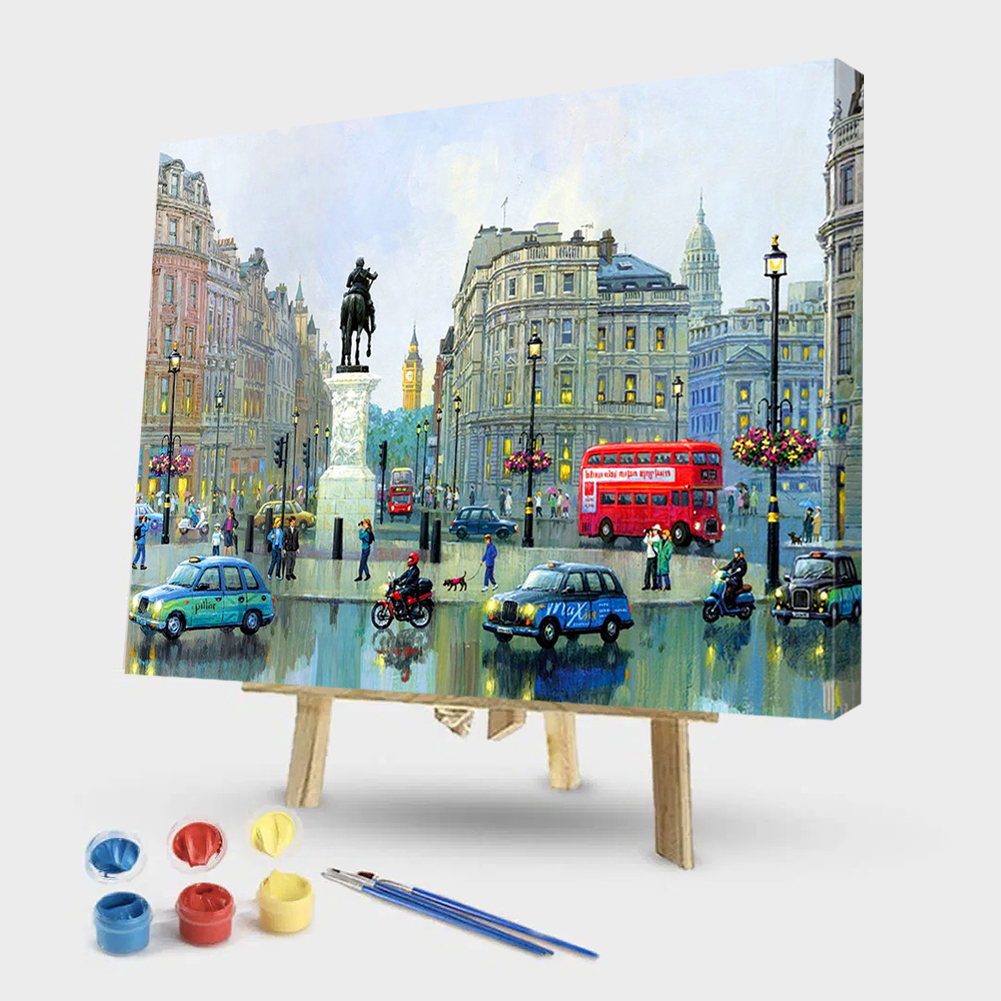 

40*50CM - Paint By Numbers - Street Building, 501 Original