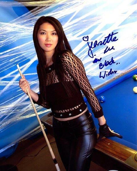 REPRINT - JEANETTE LEE Black Widow Pool Billiards Hot 8 x 10 Photo Poster painting Poster RP