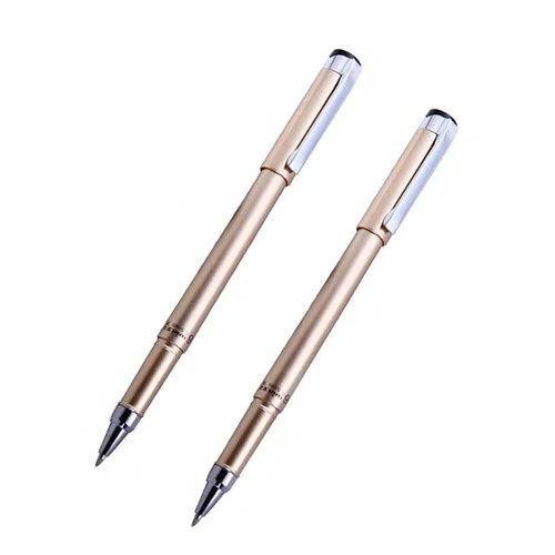 Metal Gel pen 2 Pcs 0.5mm Office Supplies Stationery Gel pens for Students Writing Black ink School Student Exam Suppliers