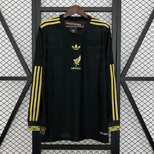 2025 Long Sleeve Mexico National Gold Cup Edition Black Football Shirt 1:1 Thai Quality