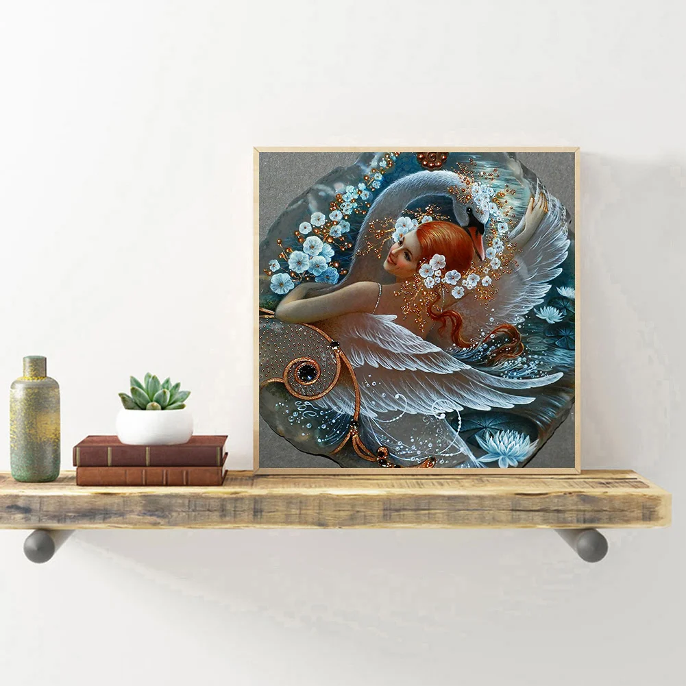 Diamond Painting - Full Round Drill - Girl Swan(30*30cm)
