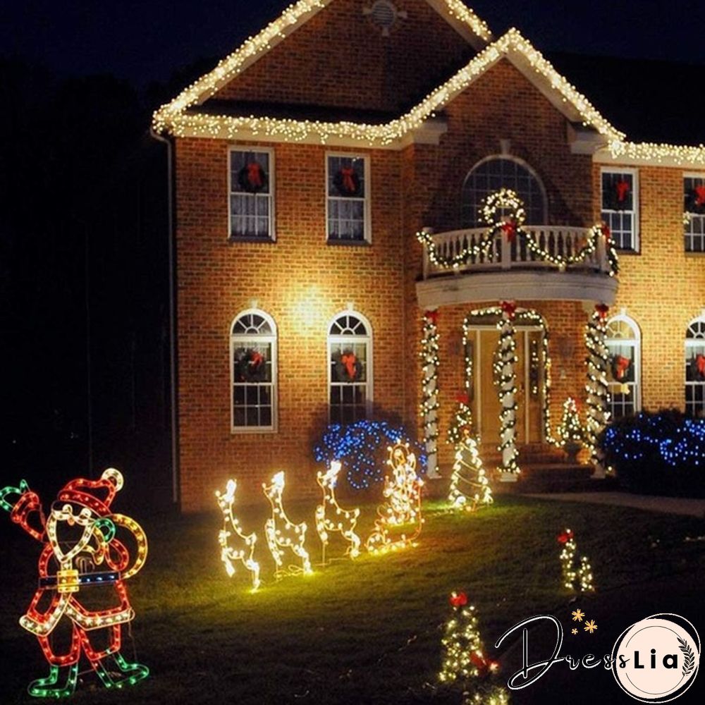 8 Modes 300LEDs Copper Wire String Lights Solar Power Fairy Light IP65 Waterproof Indoor Outdoor Christmas Decoration Lighting for Home, Garden, Party, Path, Bedroom, Wedding, DIY Decoration