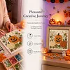 Moon & Pumpkin Glass Mosaic DIY Craft Kit &ndash; Framed Halloween Wall Art