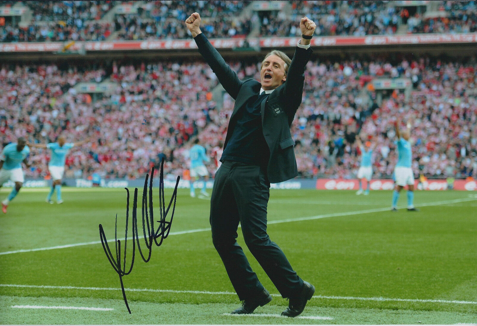 Roberto MANCINI SIGNED Autograph 12x8 Photo Poster painting AFTAL COA Man City Premier League