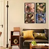4Pcs Gorgeous Beauty Special Shaped DIY Partial Drill Diamond Painting Kit for Adults Beginners Home Decor Diamonds Paintings Gem Art 30x30cm