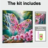 (Pre-Framed)Pink Butterfly-Special Shape Diamond Painting Kit(25x25cm)