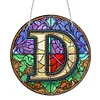 (Upgrade Size)DIY Double Sided Diamond Painting Alphabet Family Last Name Initial Sign Ornament with Chain Window Hanging Kit