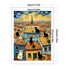 Van Gogh Cat-11CT Stamped Cross Stitch 40*55cm/15.75*21.65in