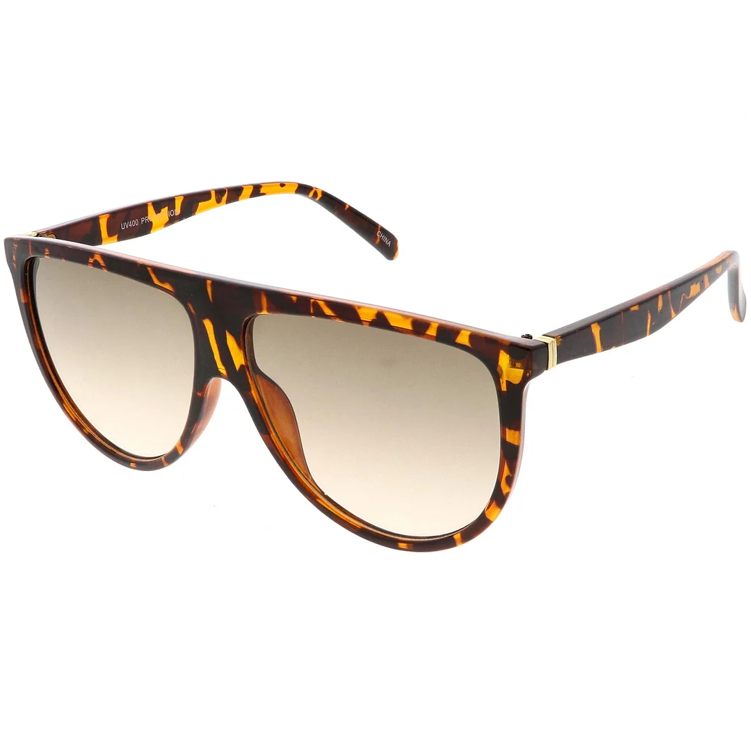 Oversize Flat Top Aviator glasses  Gradient Teardrop Flat Lens 60mm