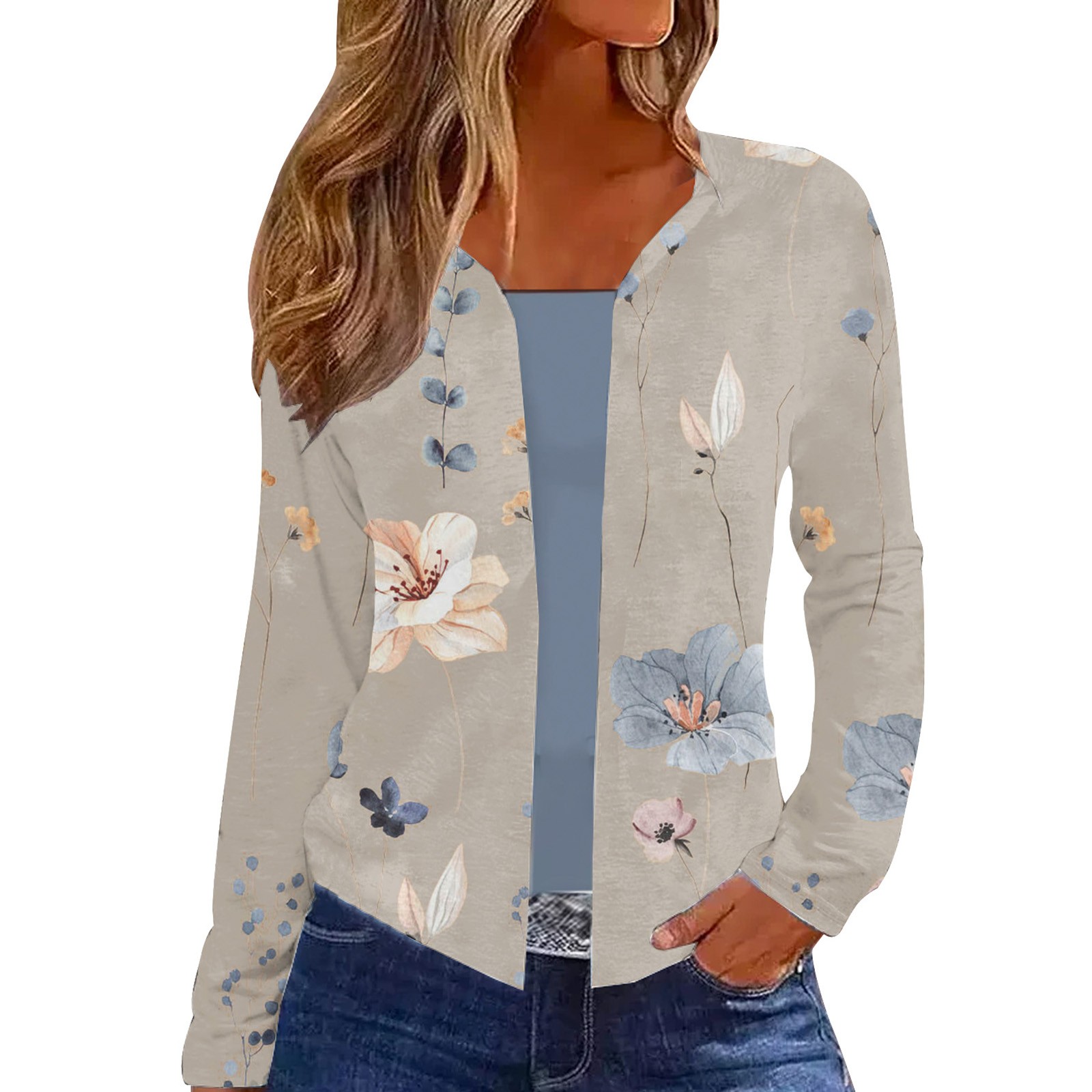 Women's Print Long Sleeve Short Cardigan