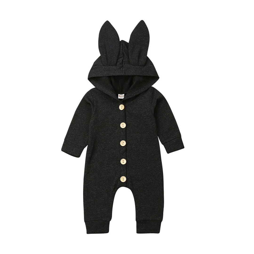 2019 Baby Spring Autumn Clothing Newborn Baby Girl Boy Long Ears Hooded Rompers Long Sleeve Cute Bunny Jumpsuit Warm Outfits