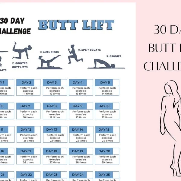 Pornhint 30 day challenge | Digital download | Fitness Exercises challenge | Butt Lift Challenge | Workout planner | weight loss journey