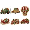 6PCS Vehicles DIY Pearl Diamond Painting Christmas Fridge Magnets, Sparkling Rhinestone Refrigerator Magnet Craft Kit for Home Decor & Gifts