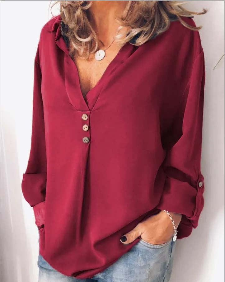 Solid Color Long Sleeve T Shirt
